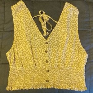 Golden floral tank top